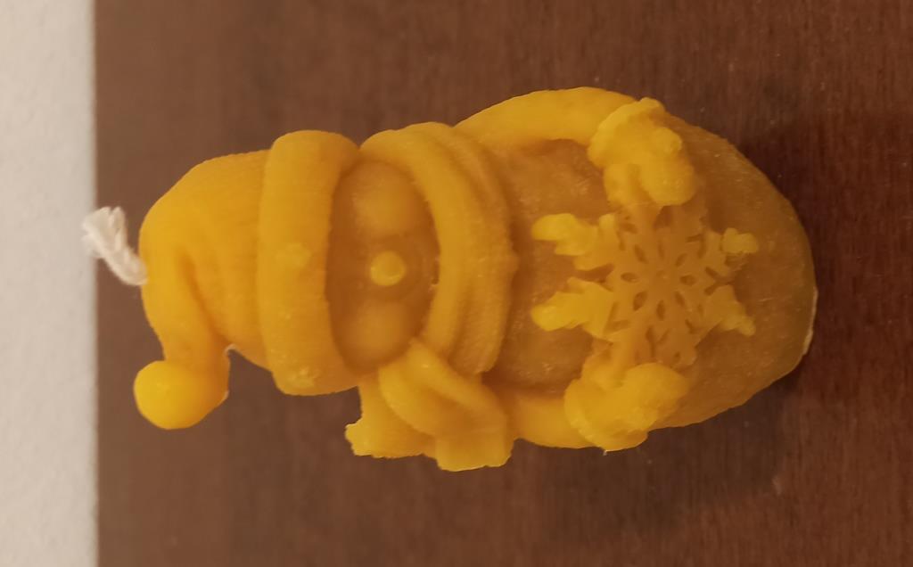 Bienenwachskerze Schneemann