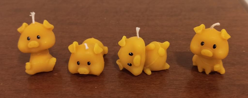 Bienenwachskerze Glücksschweinchen