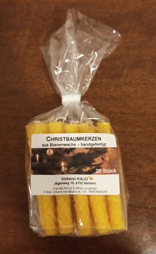 [Christbaumkerzen aus Bienenwachs 20 Stück] Christbaumkerzen aus Bienenwachs 20 Stück