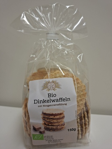 Bio Dinkelwaffeln mit Nougatcremfüllung - 150 g