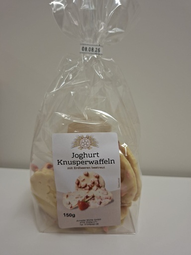 [300377] Joghurt Knusperwaffeln mit Erdbeeren bestreut - 150 g
